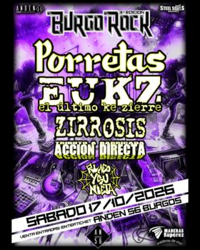 BurgoRock 3ª Edición. Festival de Rock Español en Burgos, 17 de octubre en Sala Andén 56