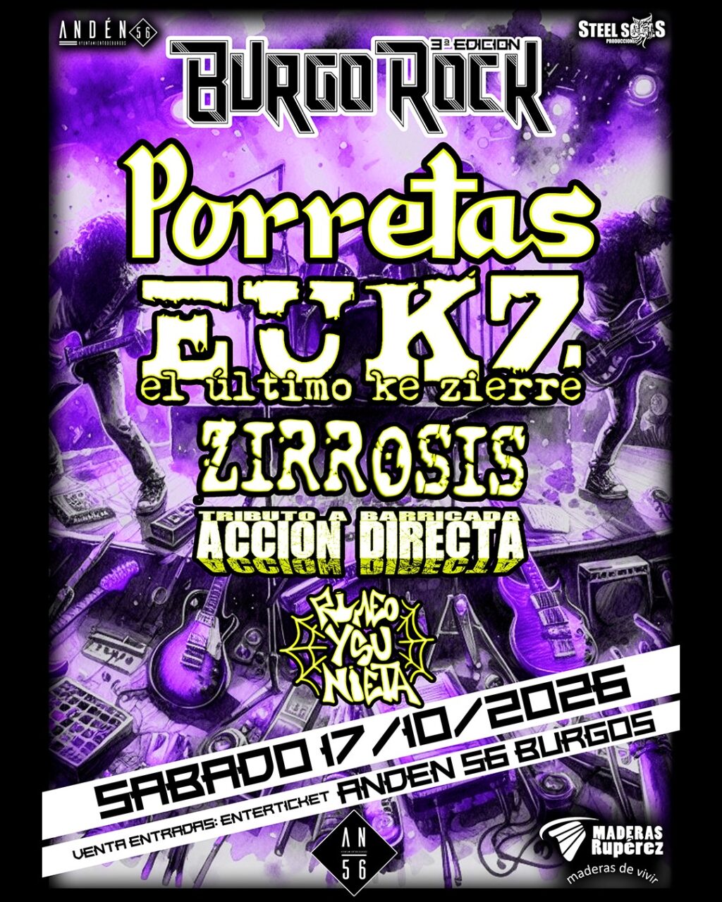 BurgoRock 3ª Edición. Festival de Rock Español en Burgos, 17 de octubre en Sala Andén 56